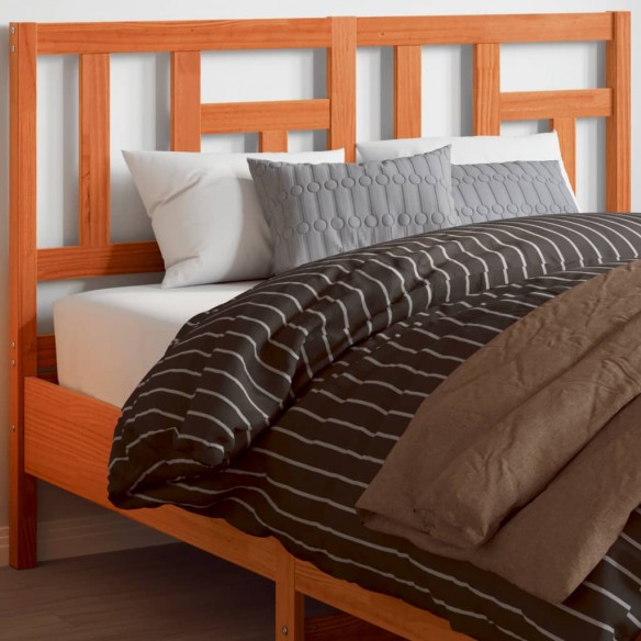 Tête de lit cire marron 135 cm bois massif de pin