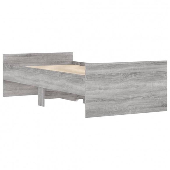 Lit avec tiroirs sonoma gris 100x200 cm