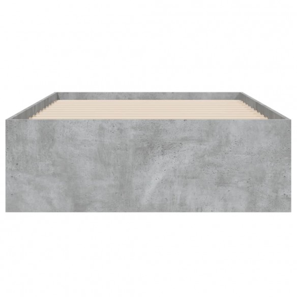 Lit et tiroirs gris béton 100x200 cm bois d'ingénierie