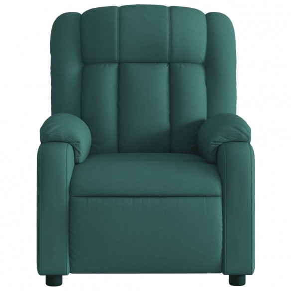 Fauteuil de massage inclinable électrique Vert foncé Tissu