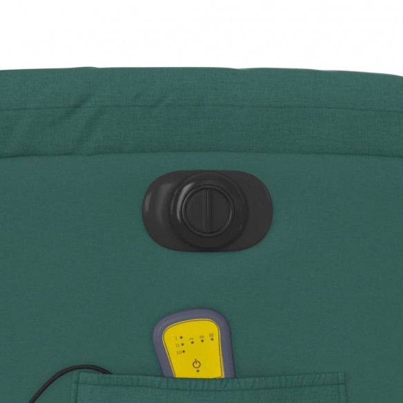 Fauteuil de massage inclinable électrique Vert foncé Tissu