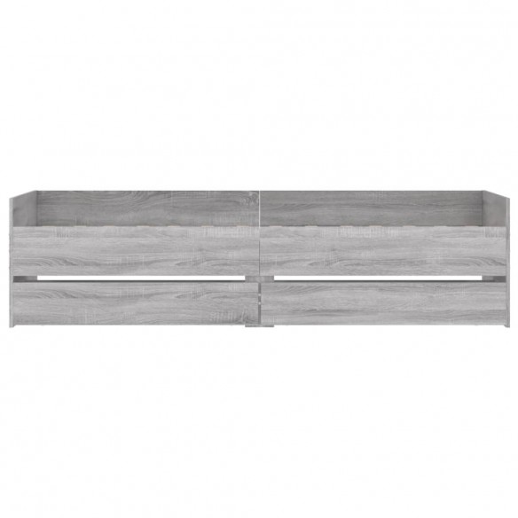 Lit avec tiroirs sonoma gris 75x190 cm