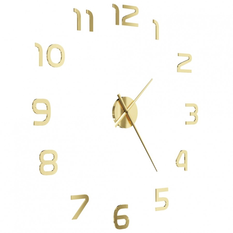 Horloge murale 3D Design moderne 100 cm XXL Doré