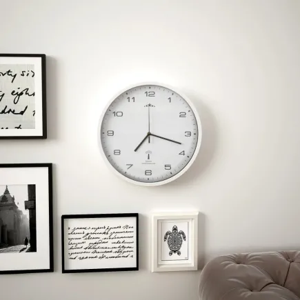 Horloge murale radioguidée avec mouvement à quartz 31 cm Blanc 2