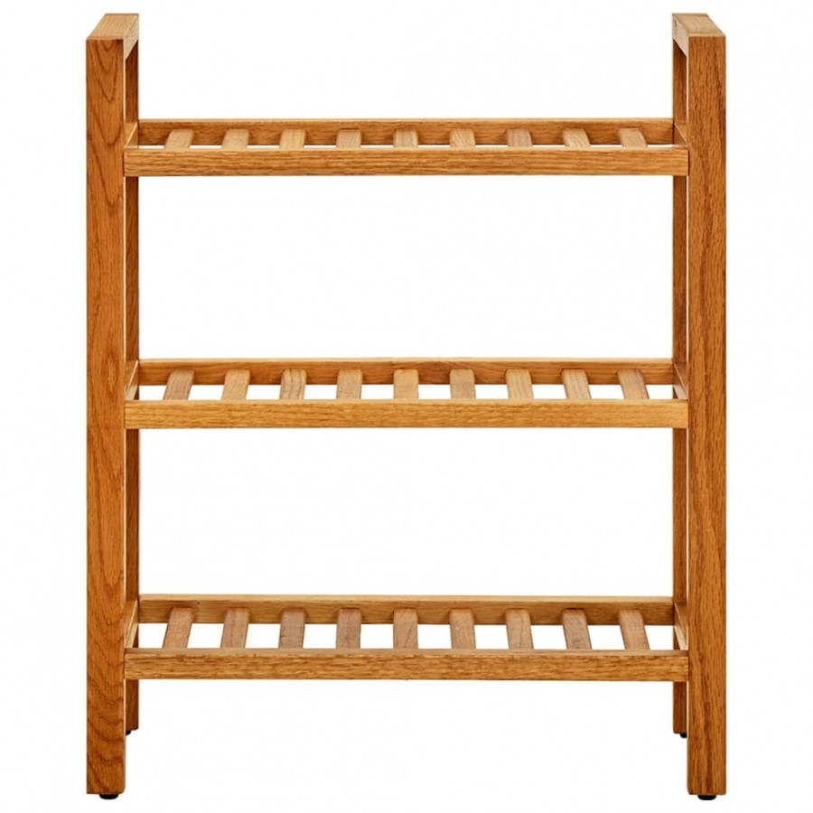 Étagère à chaussures à 3 niveaux 50x27x60 cm Chêne massif