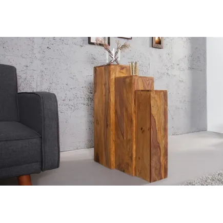 Colonnes décoratives de couleur naturelle en bois massif de palissandre 2