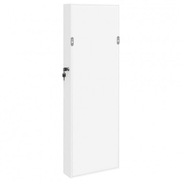 Armoire à bijoux avec miroir murale blanc 30x8,5x90 cm