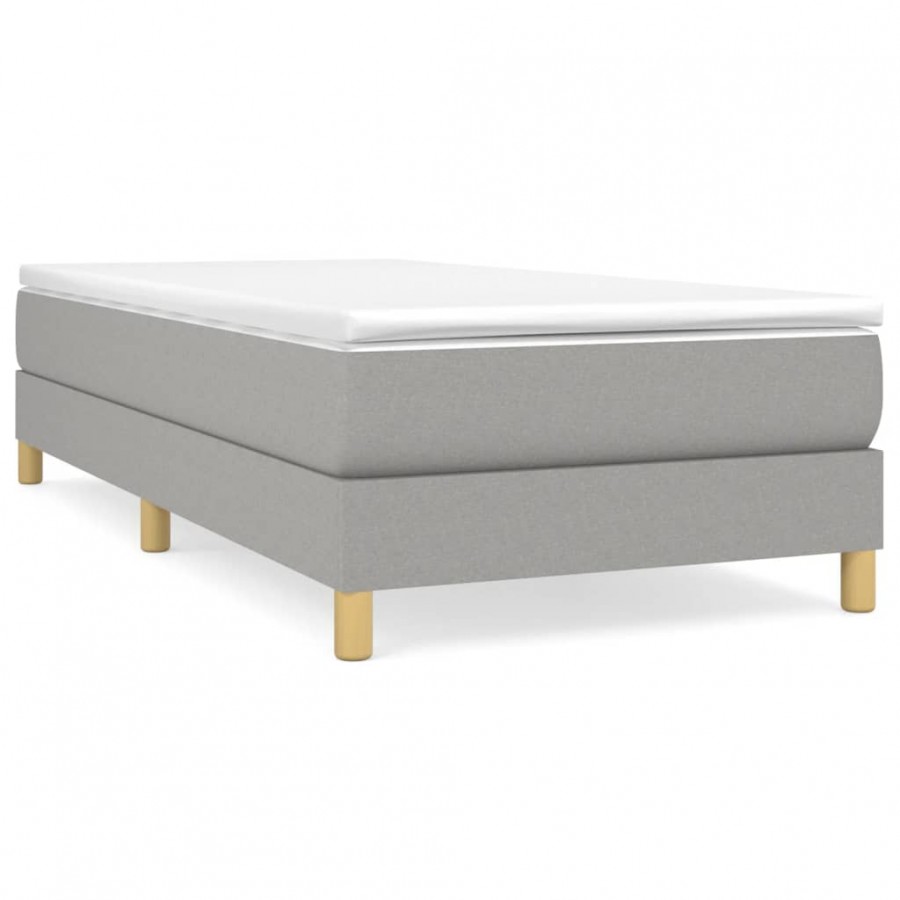 Lit Gris clair 100x200 cm Tissu