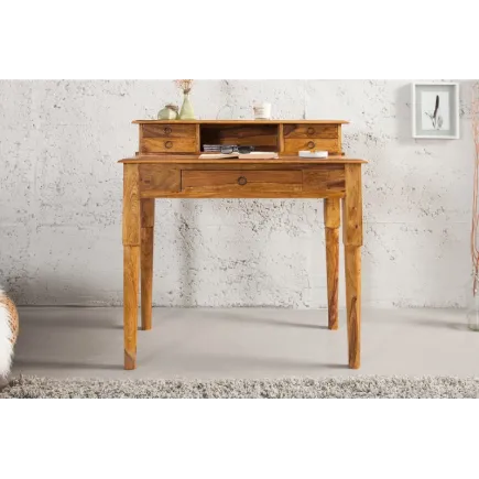 Bureau de 90 cm moderne avec rangement en bois massif 2