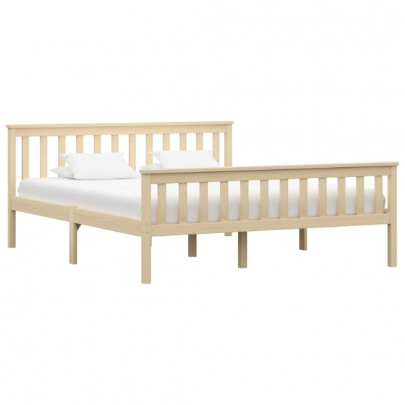 Lit bois clair bois de pin massif 160x200 cm