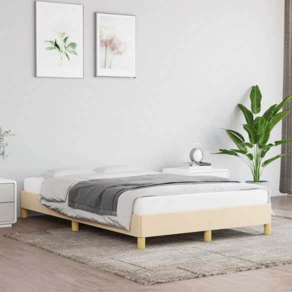 Lit Crème 120 x 200 cm Tissu