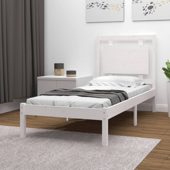 Lit Blanc Bois massif 100x200 cm