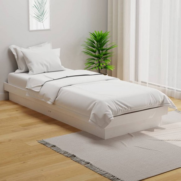 Lit Blanc Bois massif 75x190 cm Petit simple