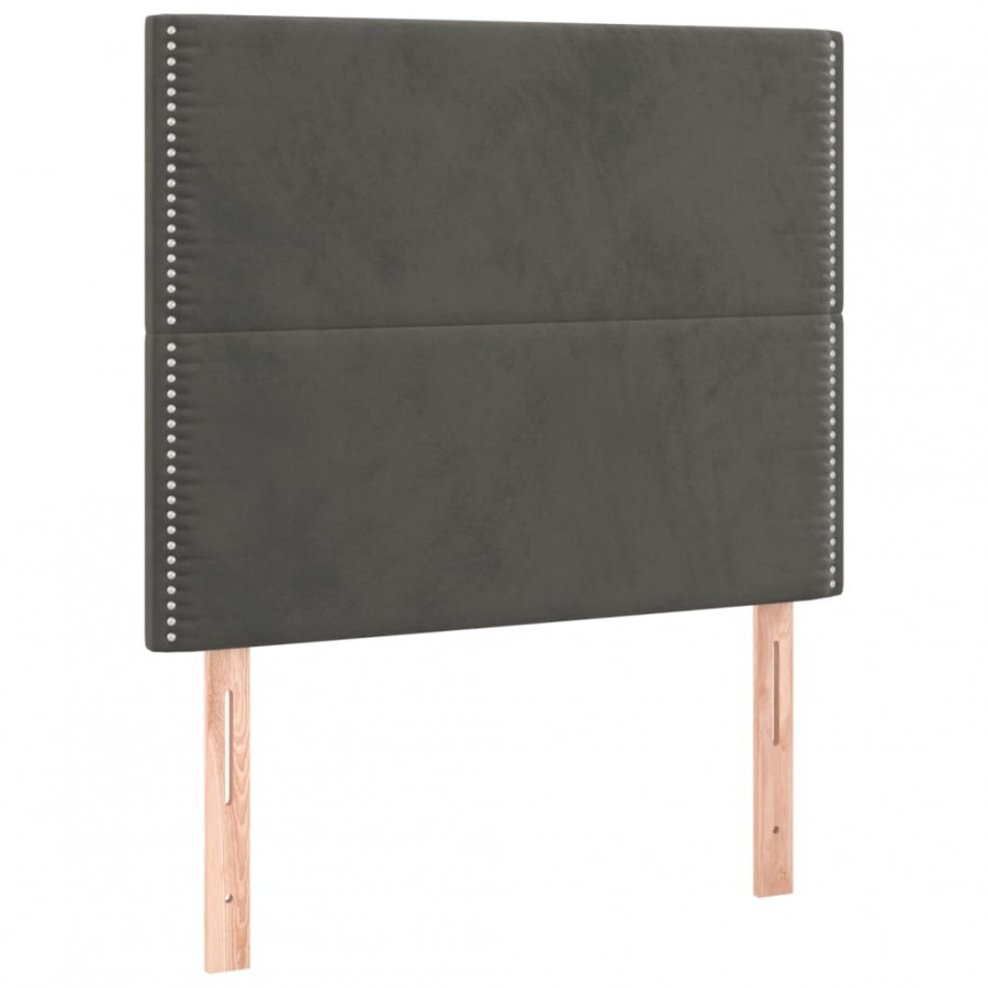 Têtes de lit 2 pcs Gris foncé 100x5x78/88 cm Velours