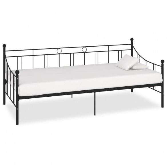 Lit de repos Noir Métal 90 x 200 cm