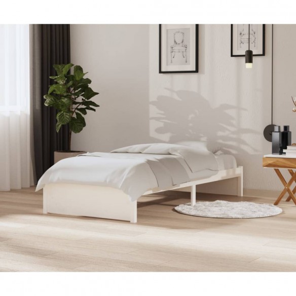 Lit Blanc Bois massif 90x200 cm