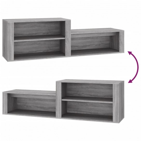 Armoire à chaussures Sonoma gris 150x35x45 cm 