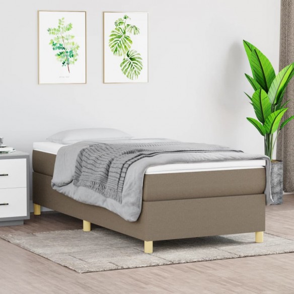 Lit Taupe 90x190 cm Tissu
