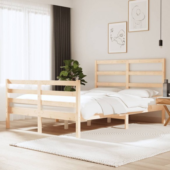 Lit bois de pin massif 135x190 cm double