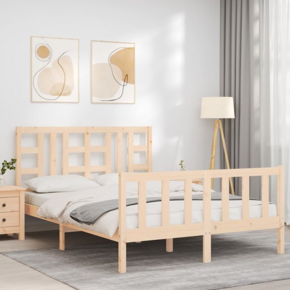 Lit avec tête de lit 140x200 cm bois massif