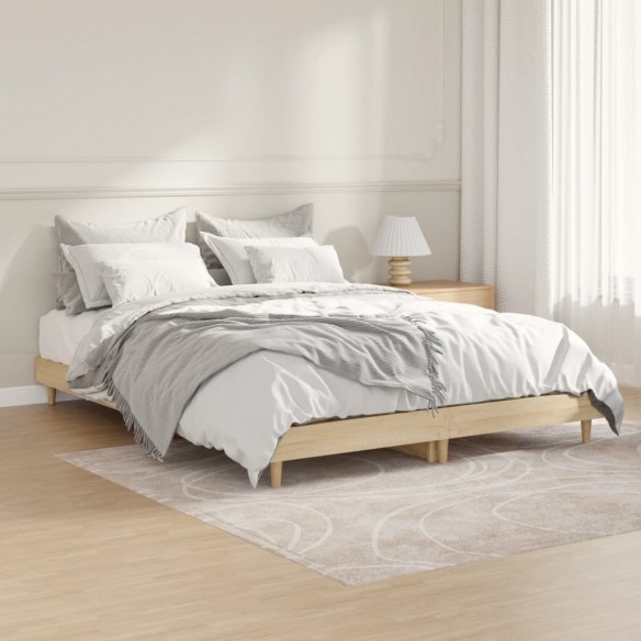 Lit chêne sonoma 140x190 cm bois d'ingénierie
