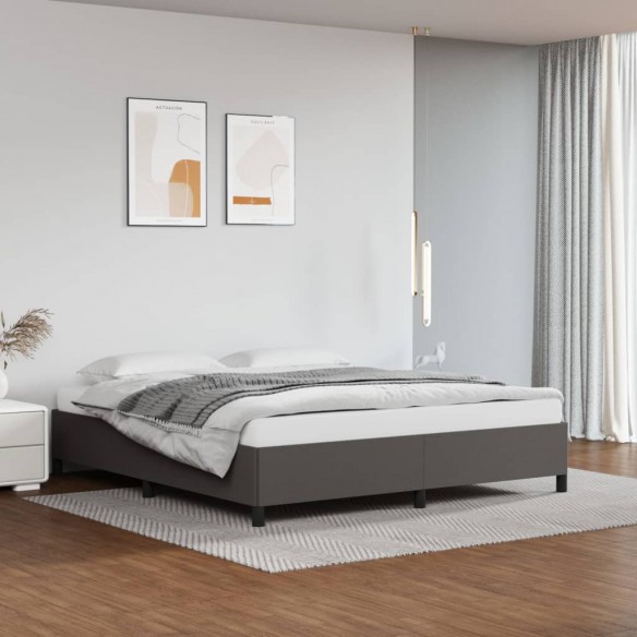 Lit Gris 160x200 cm Similicuir
