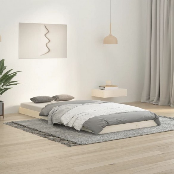 Lit Blanc 90x200 cm Bois de pin massif