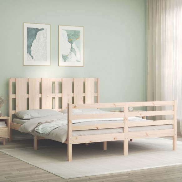 Lit avec tête de lit 160x200 cm bois massif