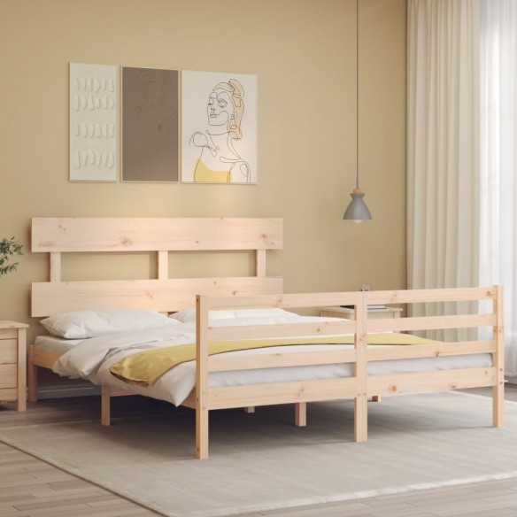 Lit avec tête de lit 160x200 cm bois massif