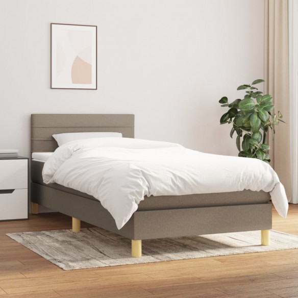 Lit avec matelas Taupe 100x200 cm Tissu