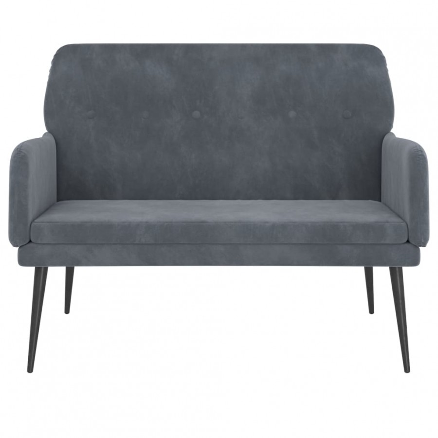 Banc Gris foncé 108x79x79 cm Velours