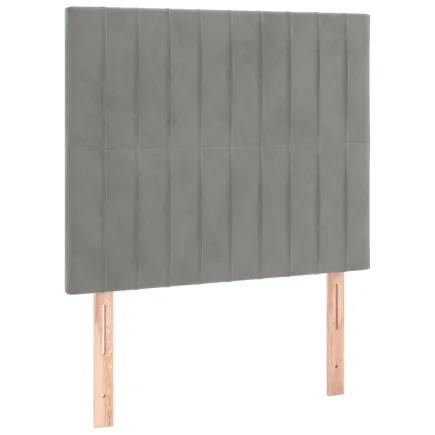 Têtes de lit 2 pcs Gris clair 80x5x78/88 cm Velours 2