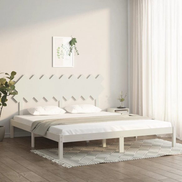 Lit Blanc 180x200 cm Super King Bois massif