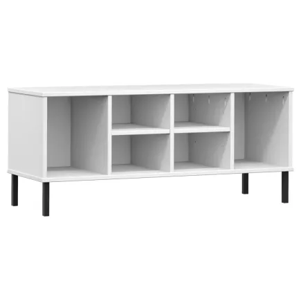 Étagère à chaussures pieds en métal Blanc 106x35x45cm Bois OSLO 2
