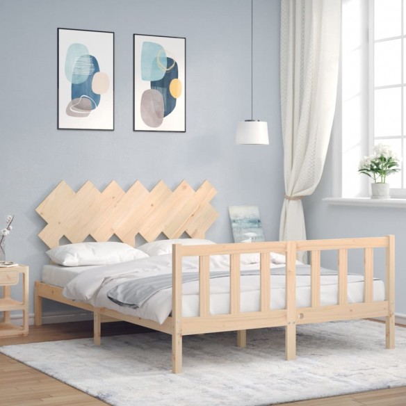 Lit avec tête de lit 140x190 cm bois massif