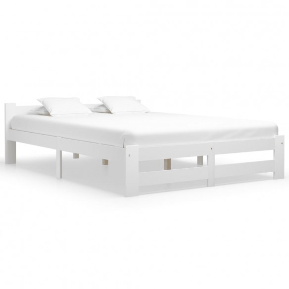Lit Blanc Bois de pin massif 120x200 cm