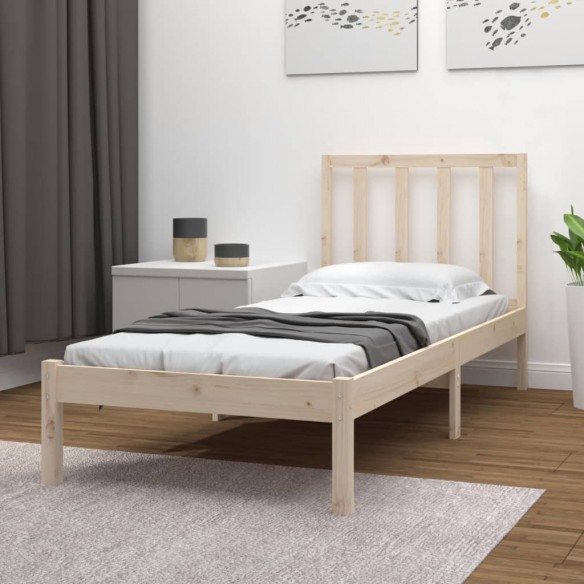 Lit bois de pin massif 75x190 cm petit simple