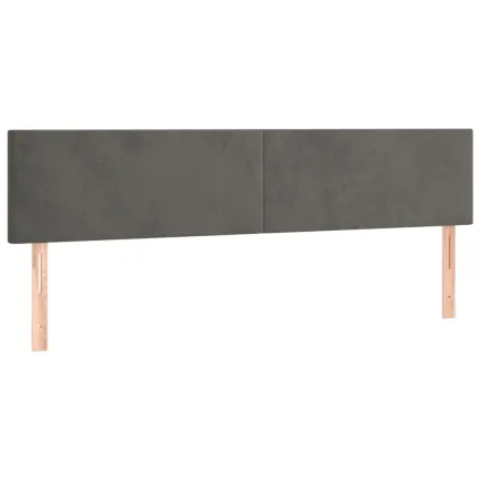 Têtes de lit 2 pcs Gris foncé 100x5x78/88 cm Velours 2