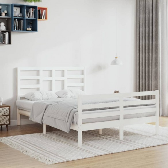 Lit Blanc Bois massif 140x200 cm