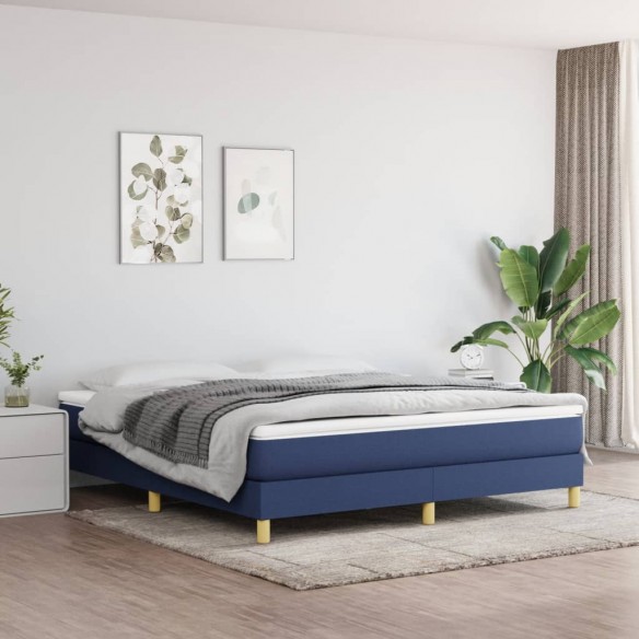 Lit Bleu 160x200 cm Tissu