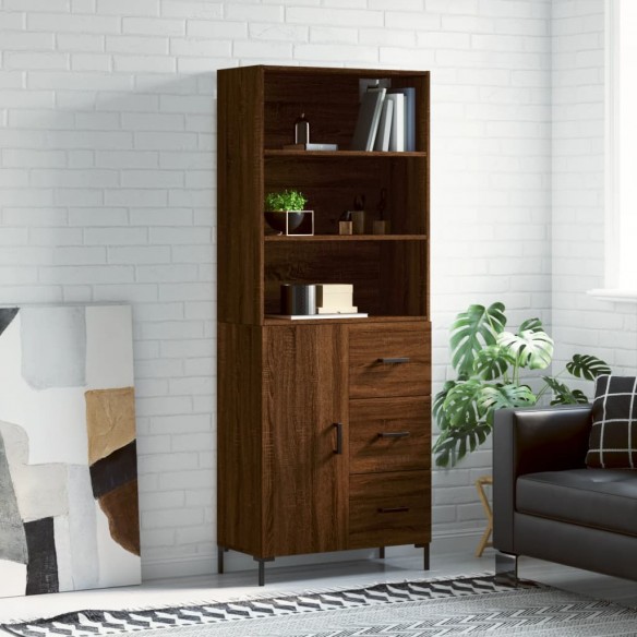 Buffet haut Chêne marron 69,5x34x180 cm 