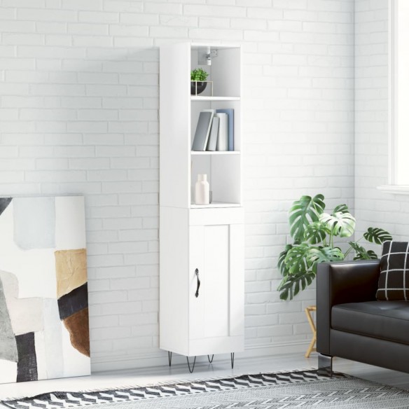 Buffet haut Blanc brillant 34,5x34x180 cm 