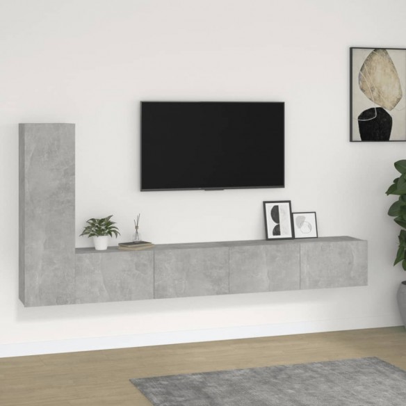 Ensemble de meubles TV 3 pcs Gris béton 
