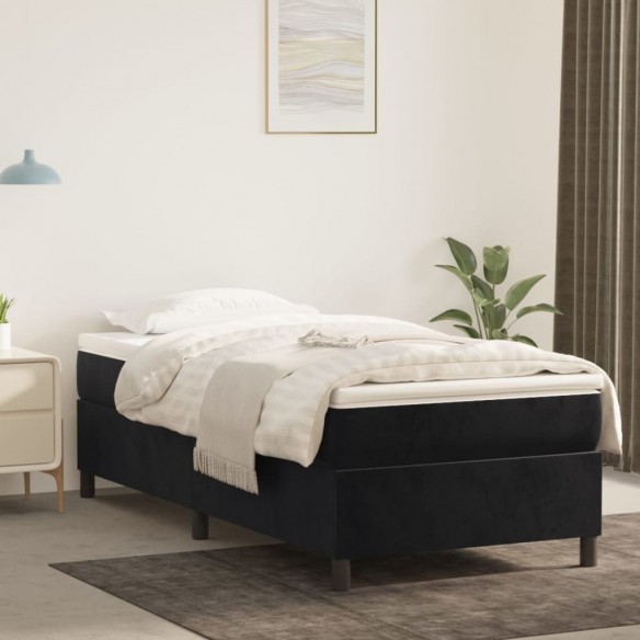Lit et matelas Noir 80x200 cm Velours