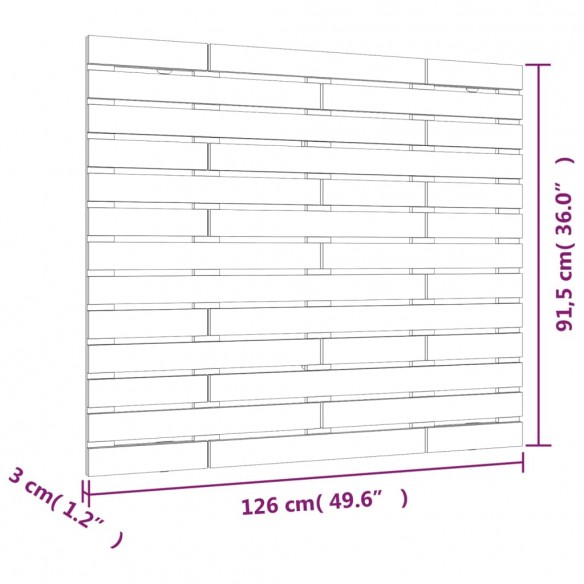 Tête de lit murale 126x3x91,5 cm Bois massif de pin