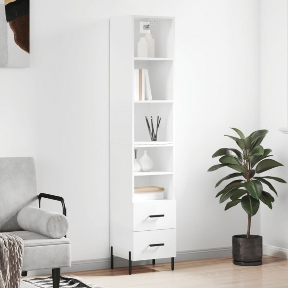 Buffet haut Blanc brillant 34,5x34x180 cm 