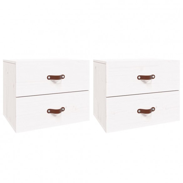 Tables de chevet murales 2 pcs Blanc 50x36x40 cm Tables de chevet murales 2 pcs Blanc 50x36x40 cm