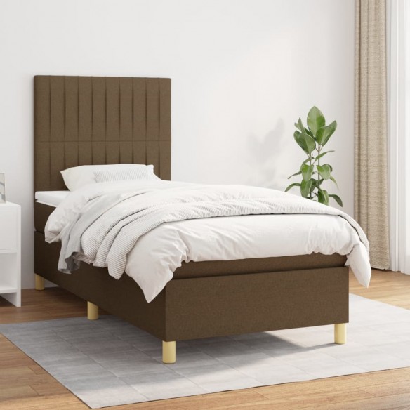 Lit avec matelas Marron foncé 80x200 cm