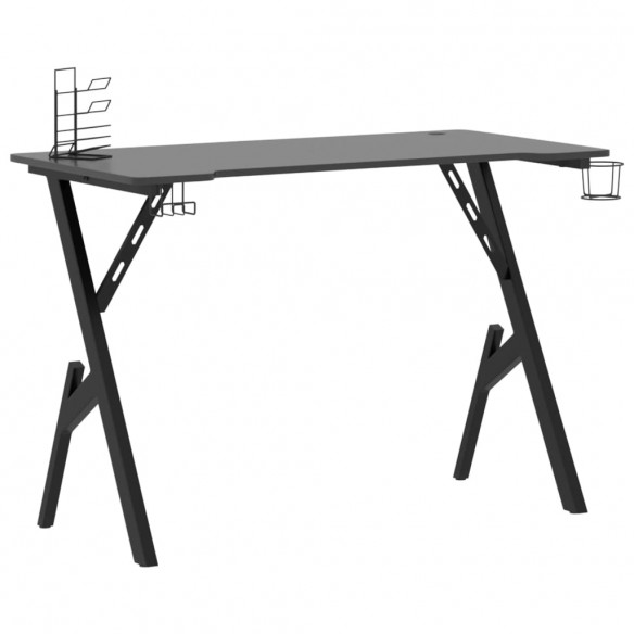 Bureau de jeu avec pieds en forme de Y Noir 110x60x75 cm Bureau de jeu avec pieds en forme de Y Noir 110x60x75 cm