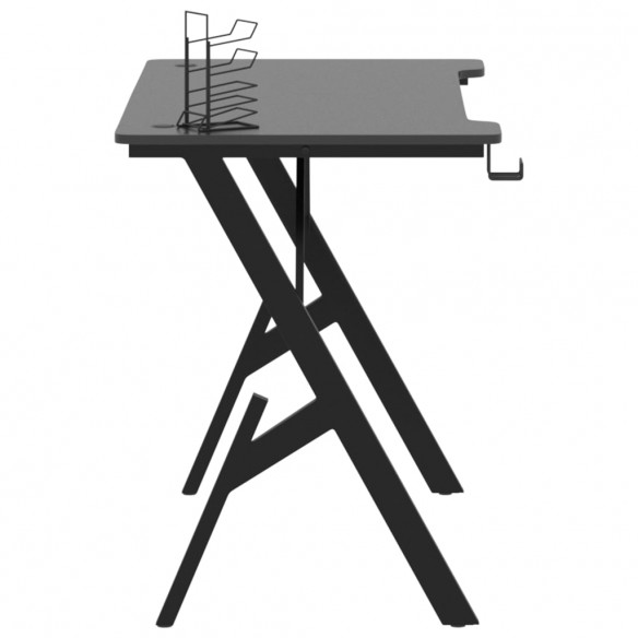 Bureau de jeu avec pieds en forme de Y Noir 110x60x75 cm Bureau de jeu avec pieds en forme de Y Noir 110x60x75 cm
